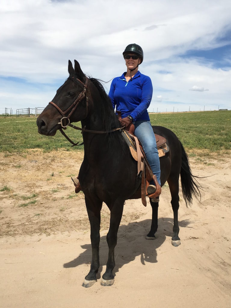 Rescue Horse Panache and adopter